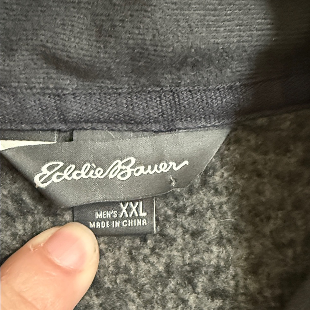 Eddie Bauer Gray Heathered Quarter Zip Sweater Pullover Size XXL - Picture 3 of 3